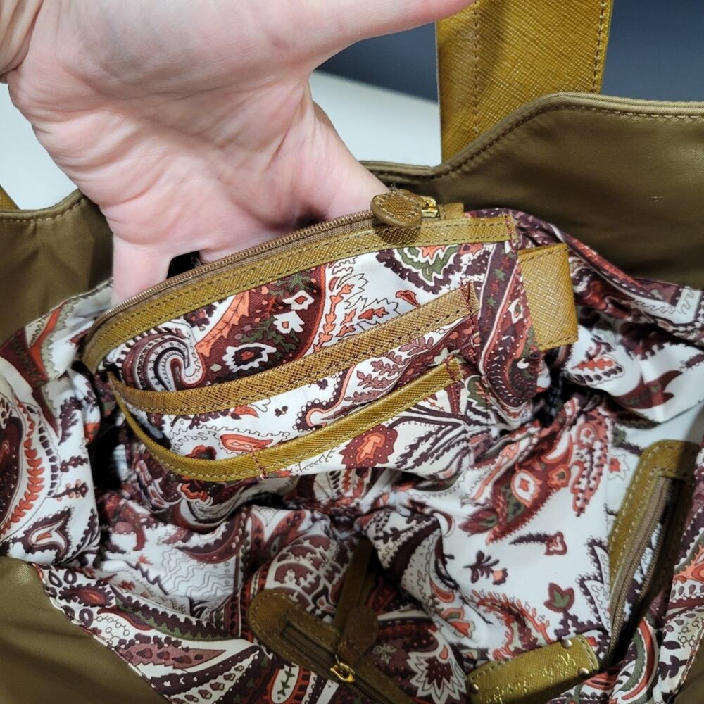 Kate Landry Leather Trimmed Tote Purse - Picture 11 of 11